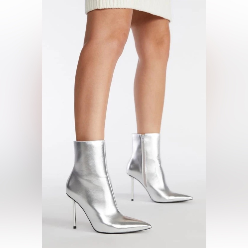 Elegant Silver Ankle Boots